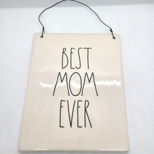 Rae Dunn "Best Mom Ever" Wall Plaque Hanging Sign Farmhouse Ceramic